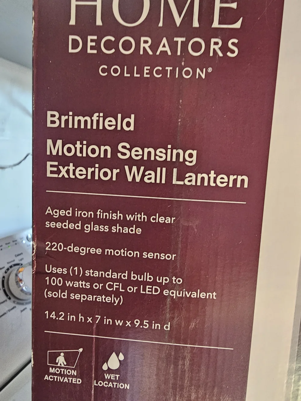 Home Decorators Brimfield Motion Sensing Exterior Wall Lantern - Black